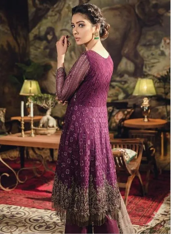 Fancy Chiffon Dress In Magenta Color By Iznik Model# C 1726