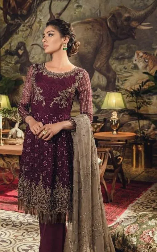 Fancy Chiffon Dress In Magenta Color By Iznik Model# C 1726