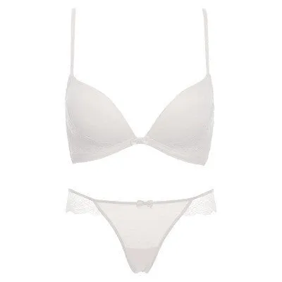 Fashion push up wireless cup bra set underwear tube top design thin cup