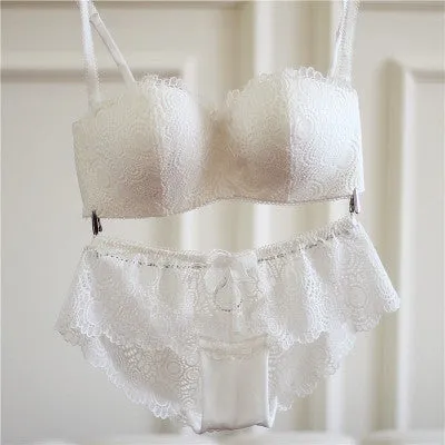 Fashion push up wireless cup bra set underwear tube top design thin cup