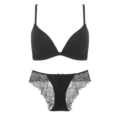 Fashion push up wireless cup bra set underwear tube top design thin cup