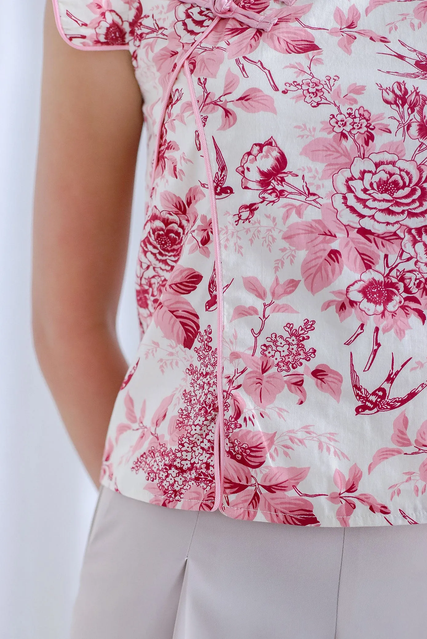 Fate Porcelain Oriental Cheong Sam Top In Pink