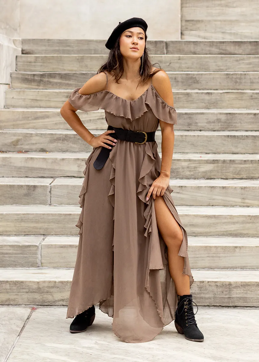 Faydon Dress in Taupe