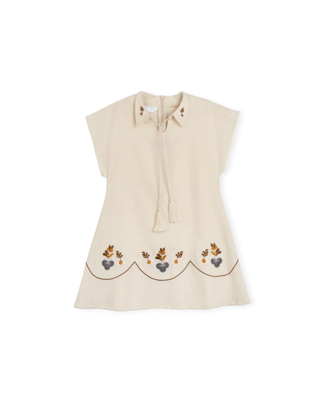 Ferron - Embroidery Pointed Collar Dress