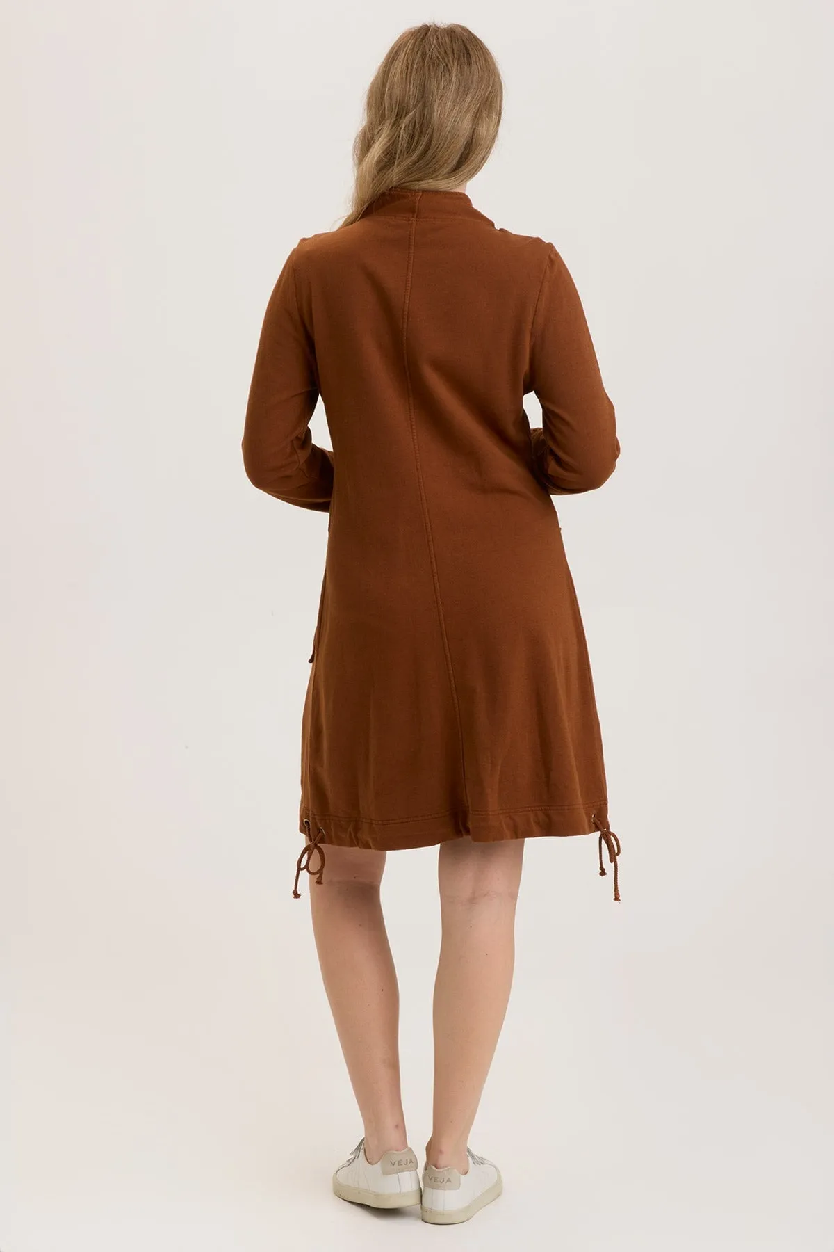 Fleece Funnel-Neck Longcoat
