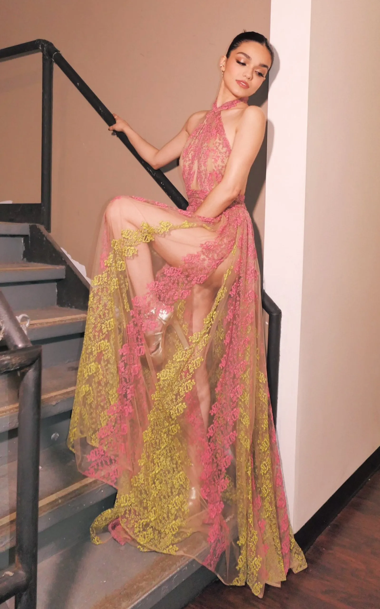 Floral Embroidery Tulle Floral Gown