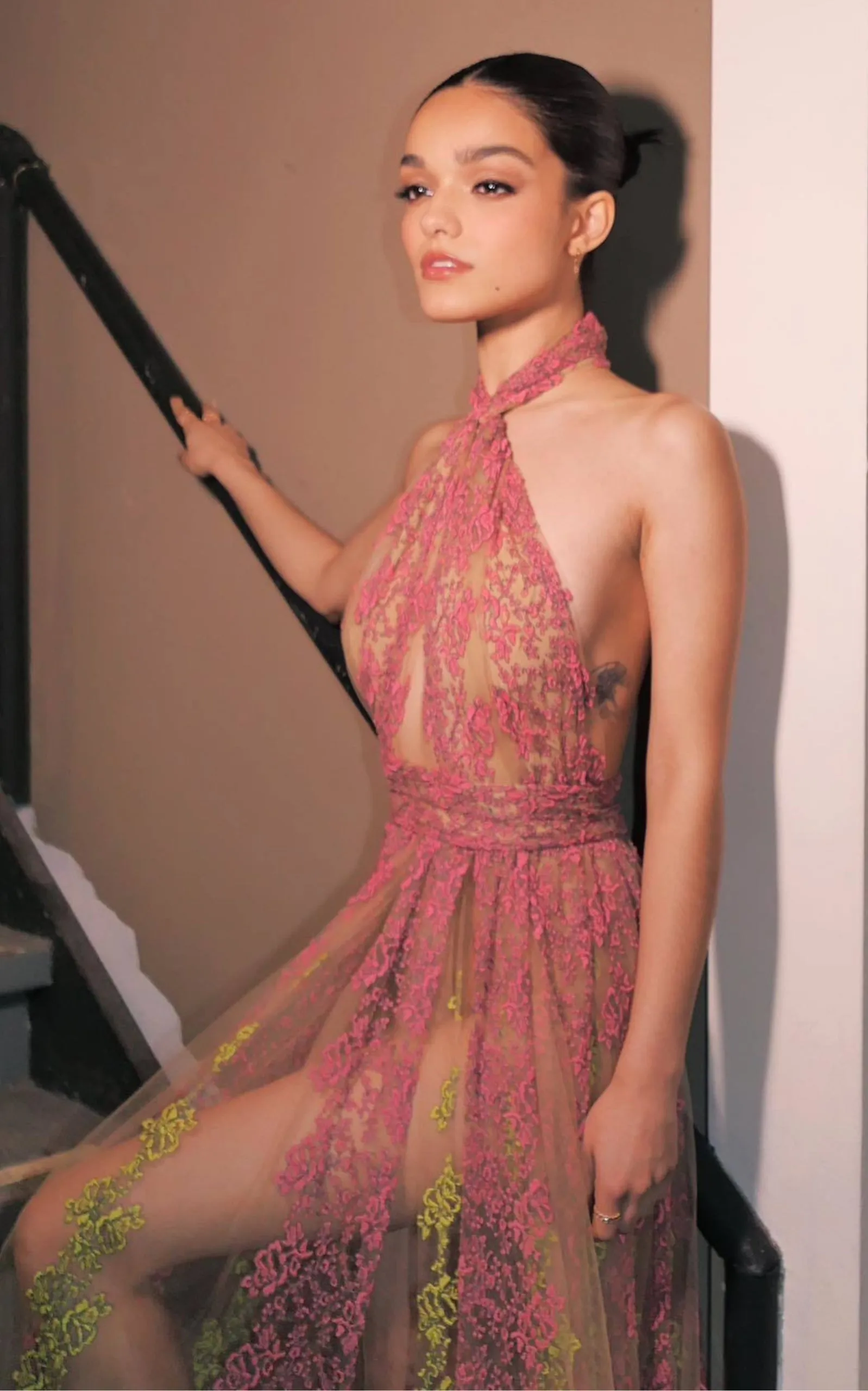 Floral Embroidery Tulle Floral Gown