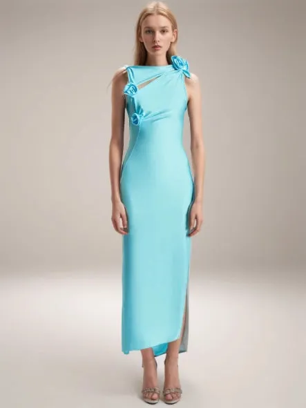 Flower Asymmetrical Hem Dresses