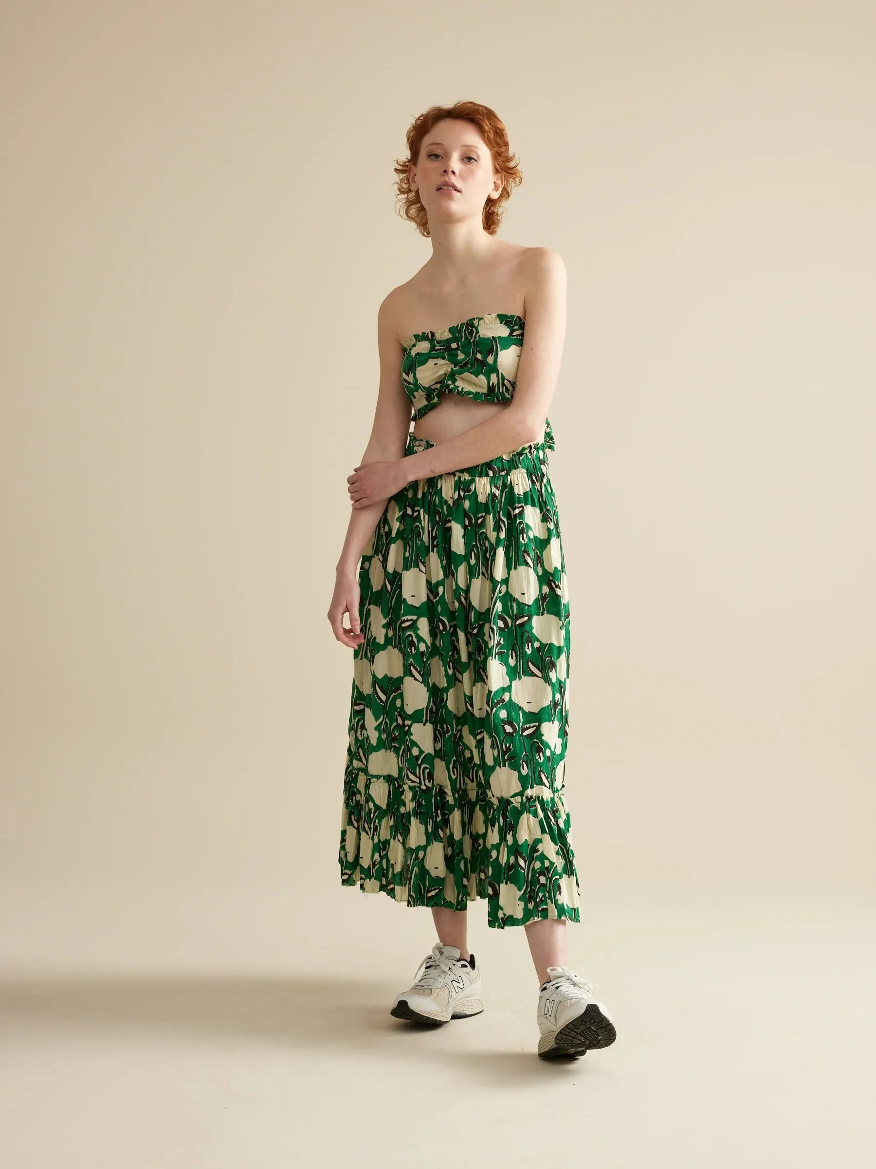 FLOWER BIKINI TOP - GREEN