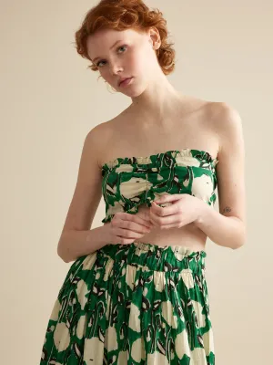FLOWER BIKINI TOP - GREEN