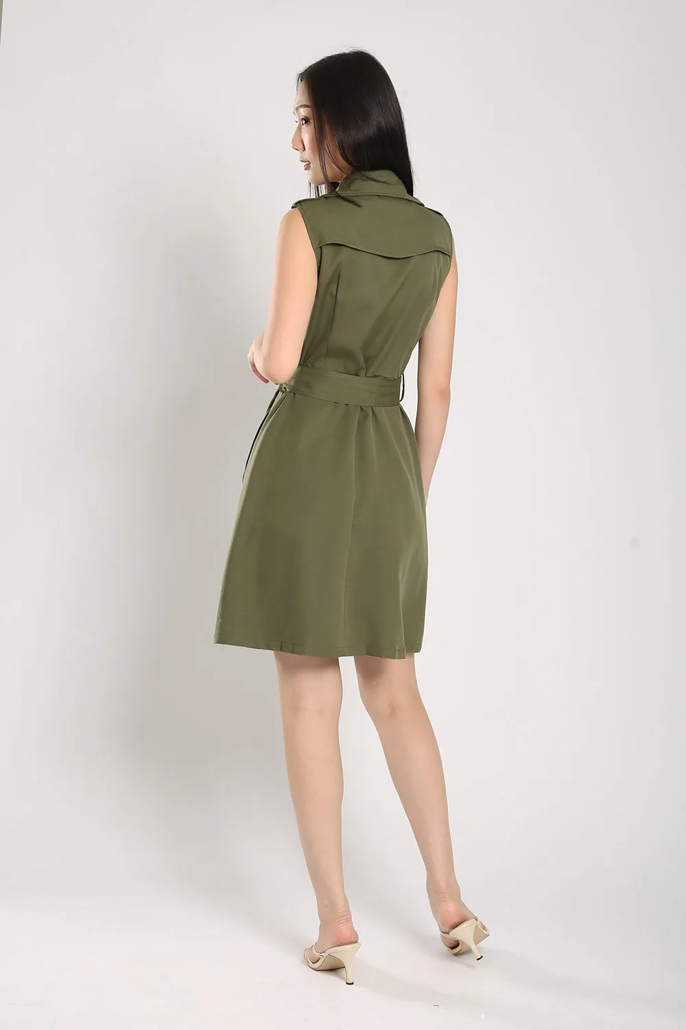 Gela Dress in Army Green