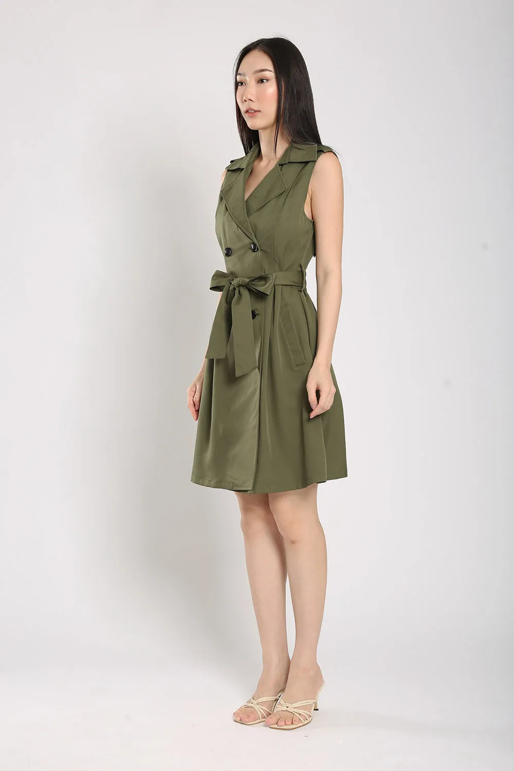 Gela Dress in Army Green