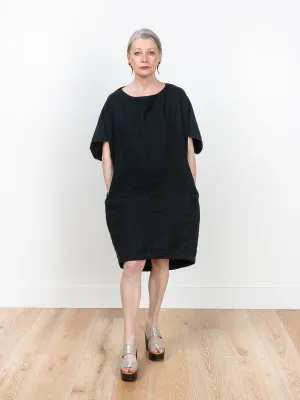 geometric dress - black