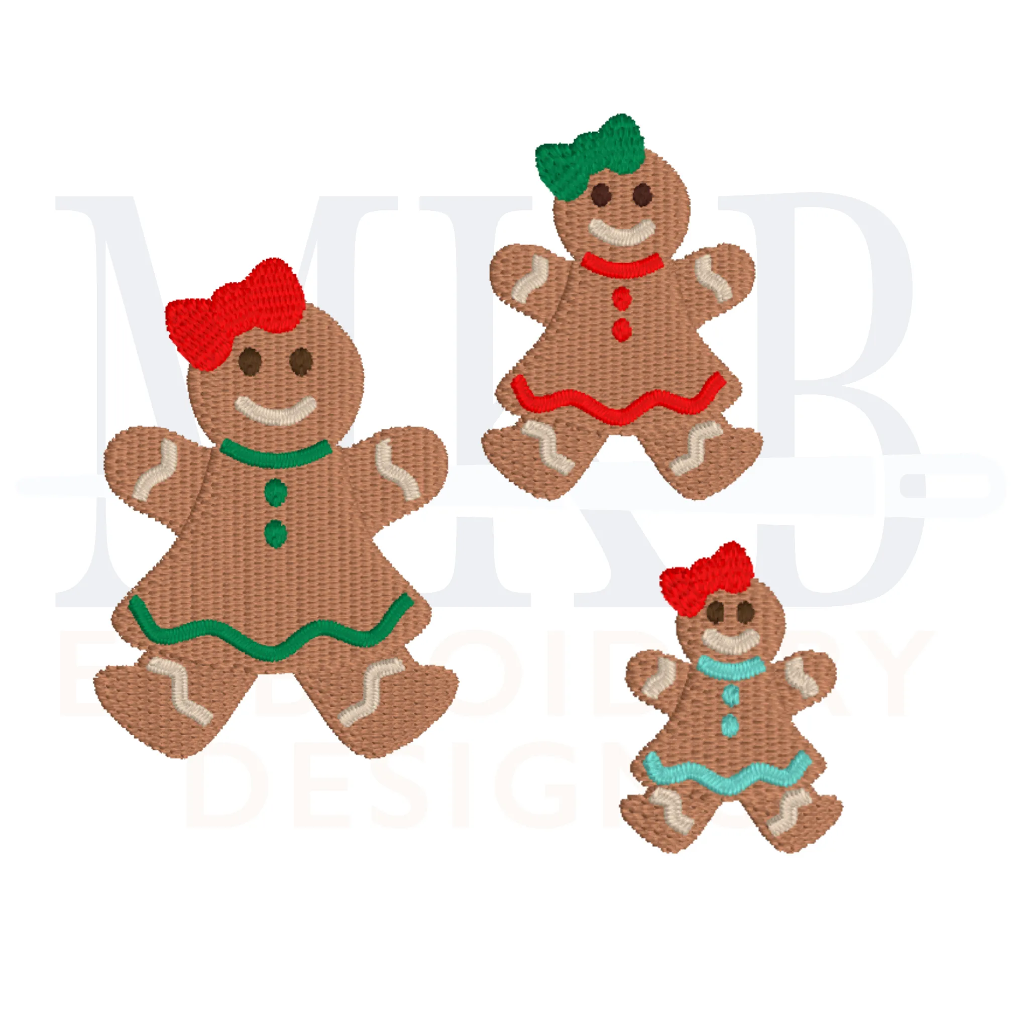 Gingerbread Girl Embroidery Designs File, Mini Fill Stitch