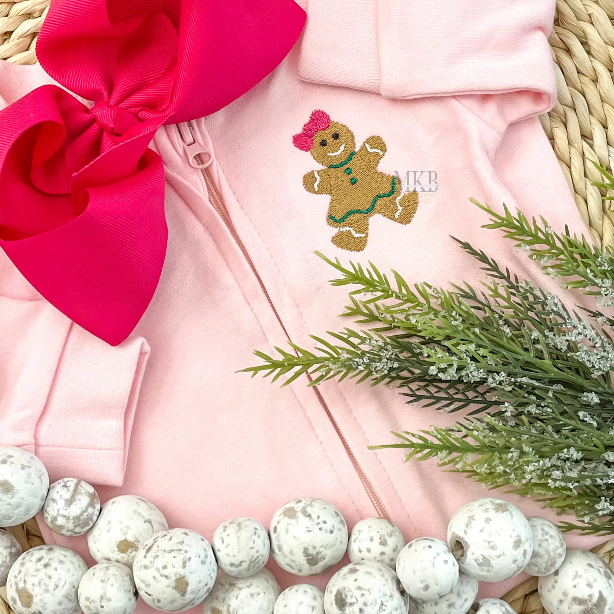 Gingerbread Girl Embroidery Designs File, Mini Fill Stitch