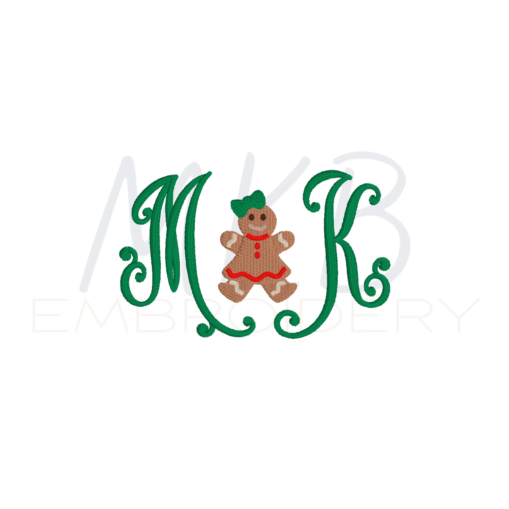 Gingerbread Girl Embroidery Designs File, Mini Fill Stitch
