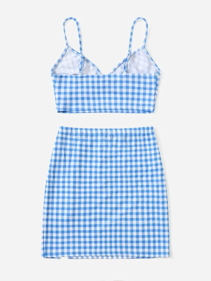 Gingham Skirt Set