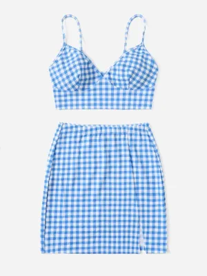 Gingham Skirt Set