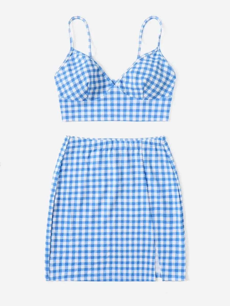 Gingham Skirt Set