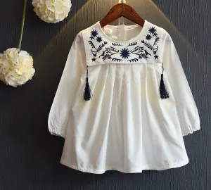 Girls Dresses Brand Girls Dress College Wind Embroidery Design Dress for Girls Kids Clothes Princess Dresses