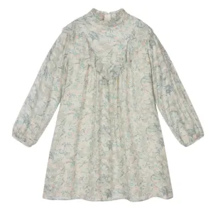 Girls Green Marble Print Dress