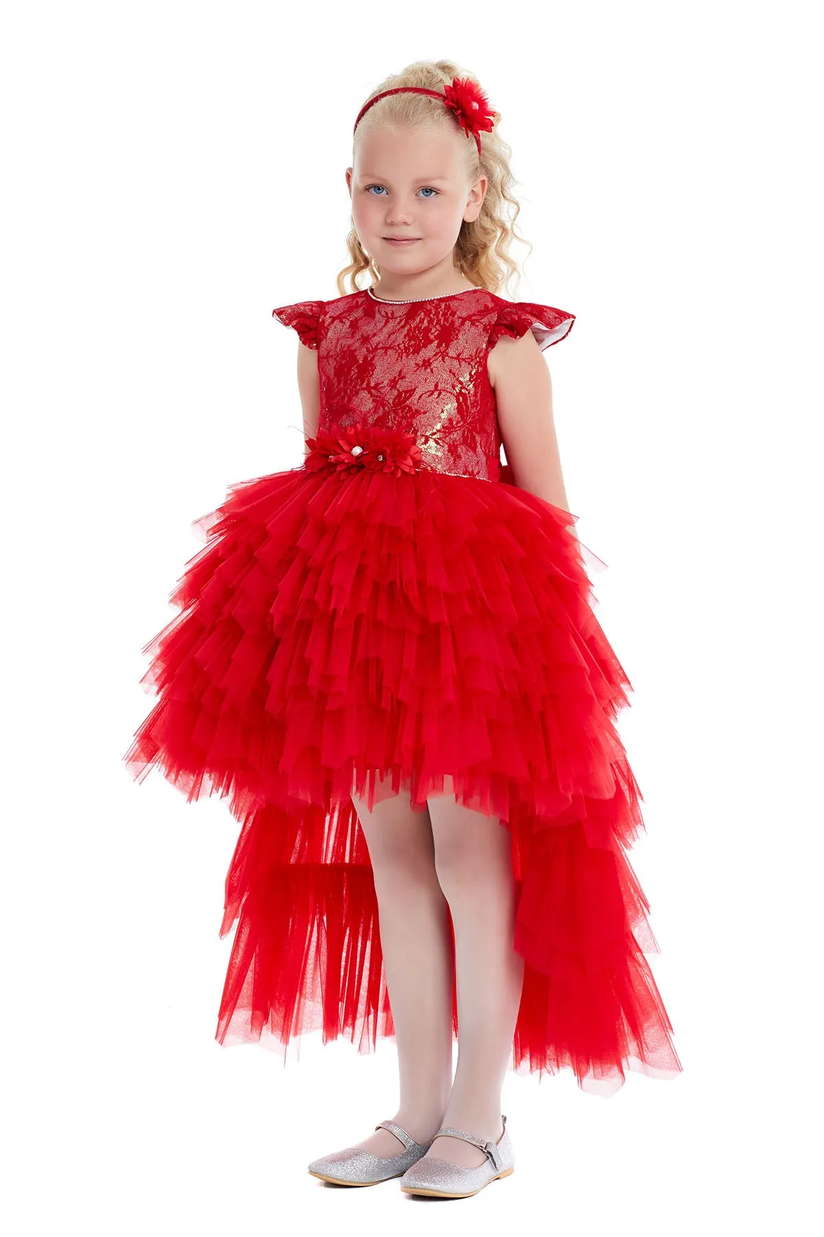 Girls Red Dress Hi-Low Style