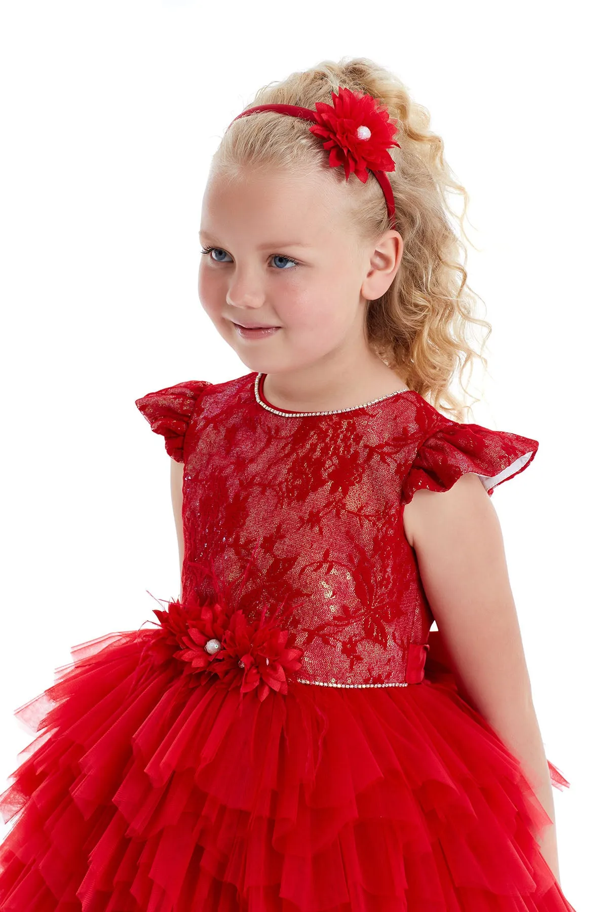 Girls Red Dress Hi-Low Style