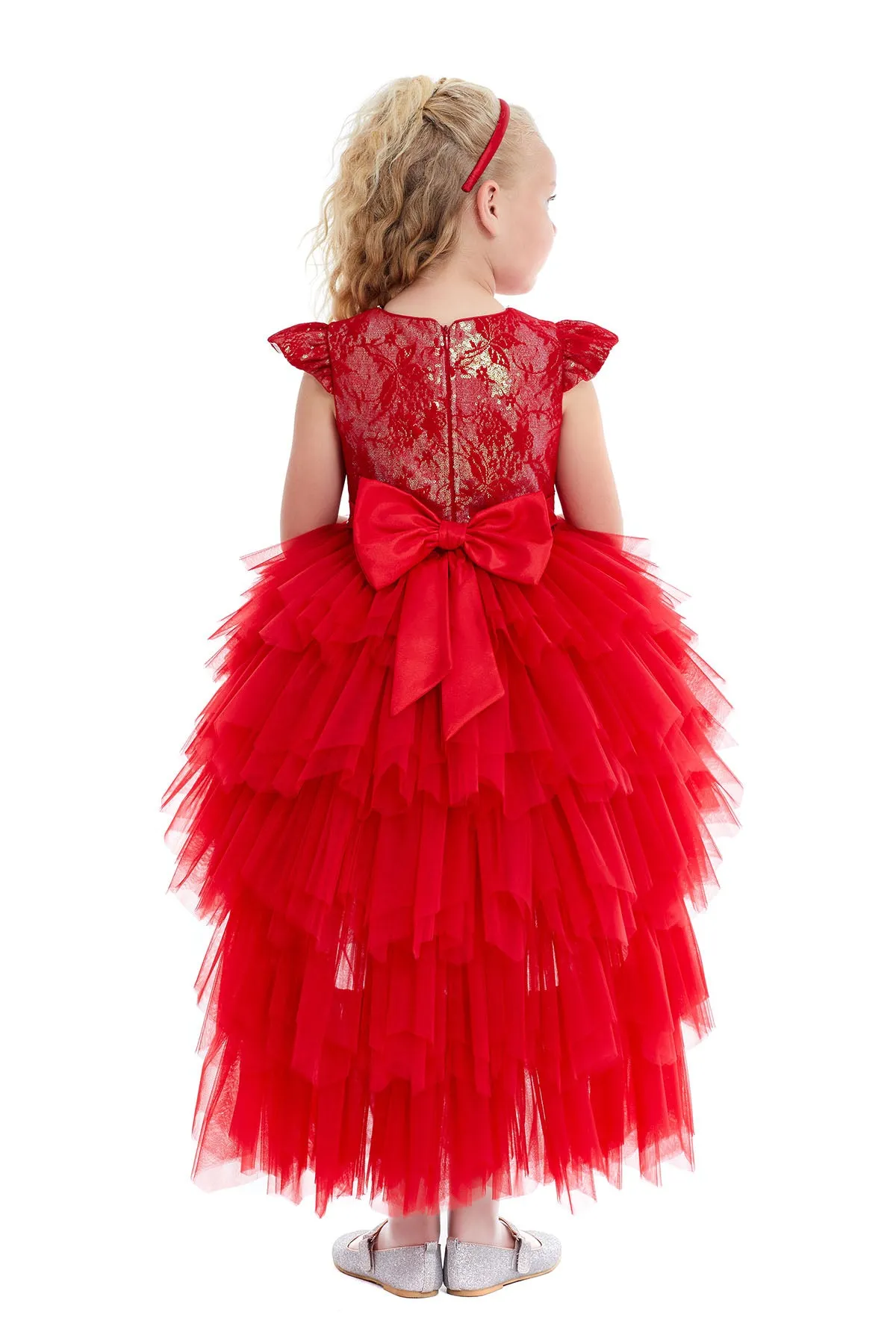 Girls Red Dress Hi-Low Style