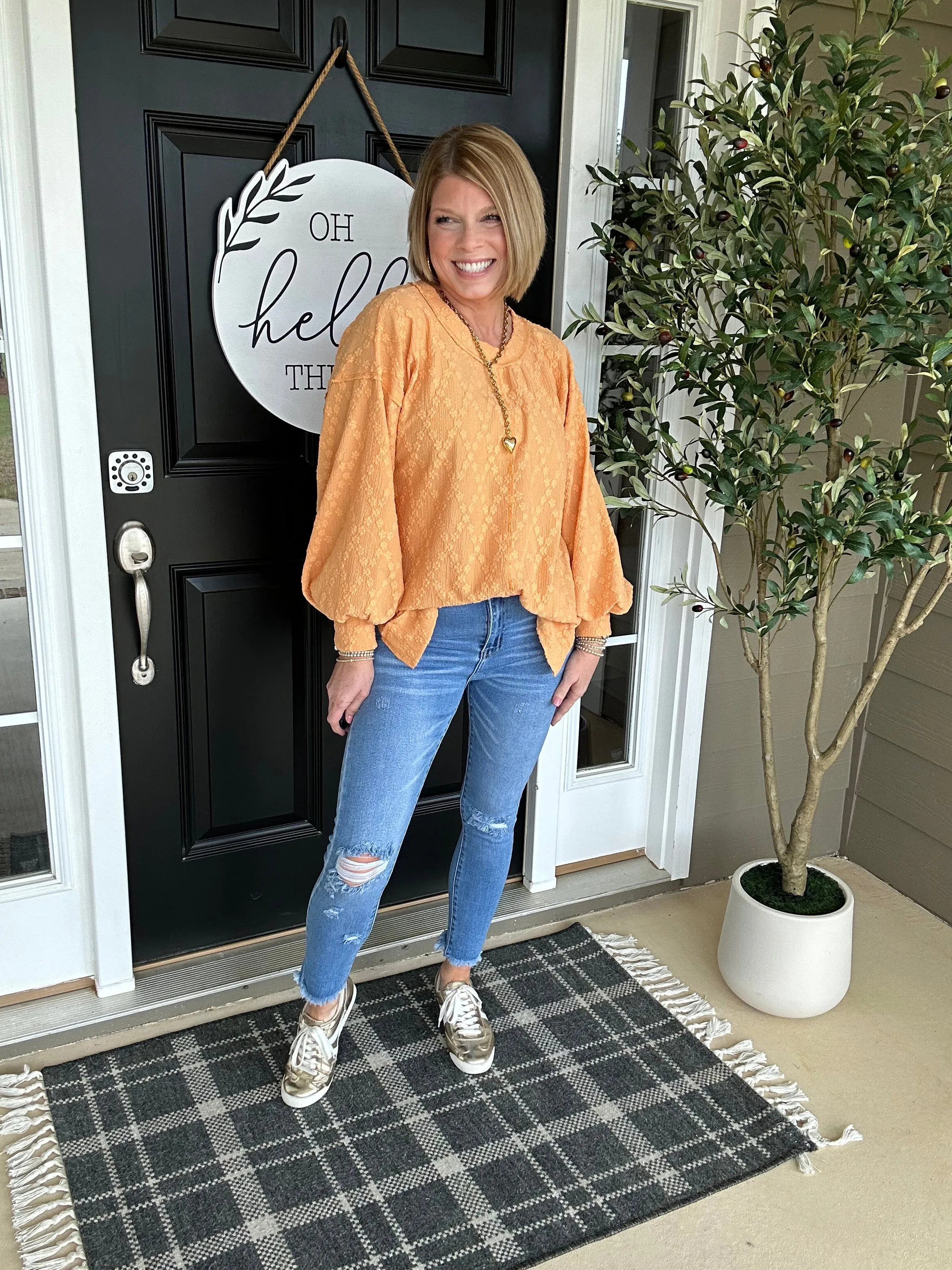 Good Vibrations Top | Lt. Orange