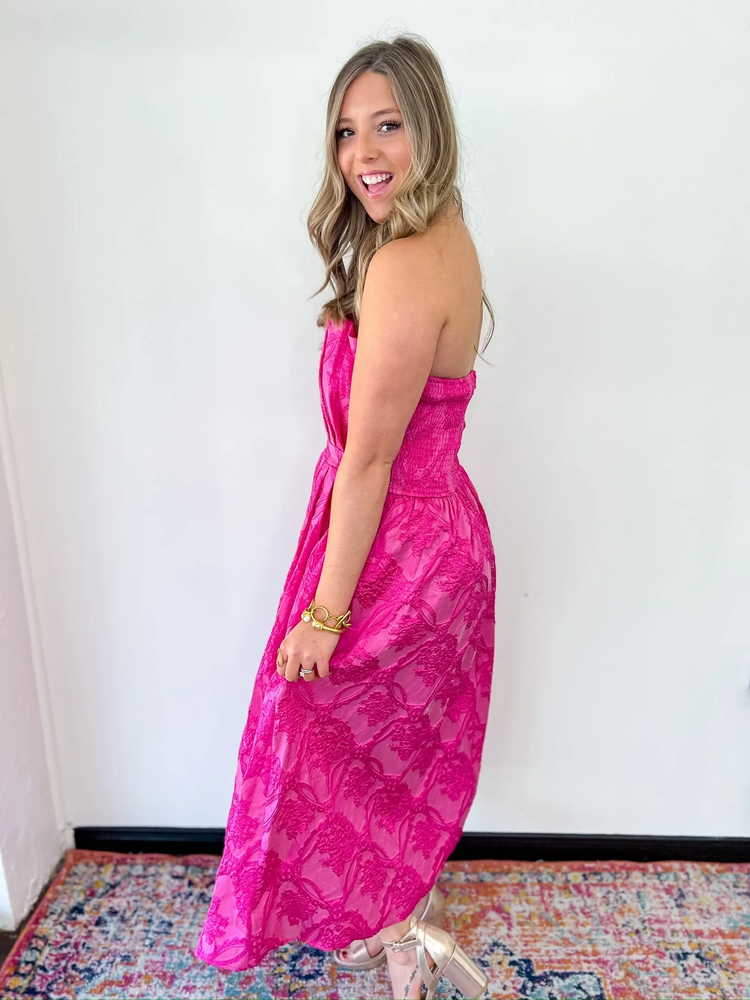 Gorgeous Strapless Dress - Pink