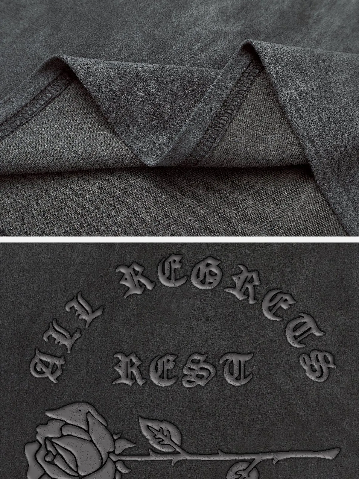 Gothic Alphabet Rose Suede Vest