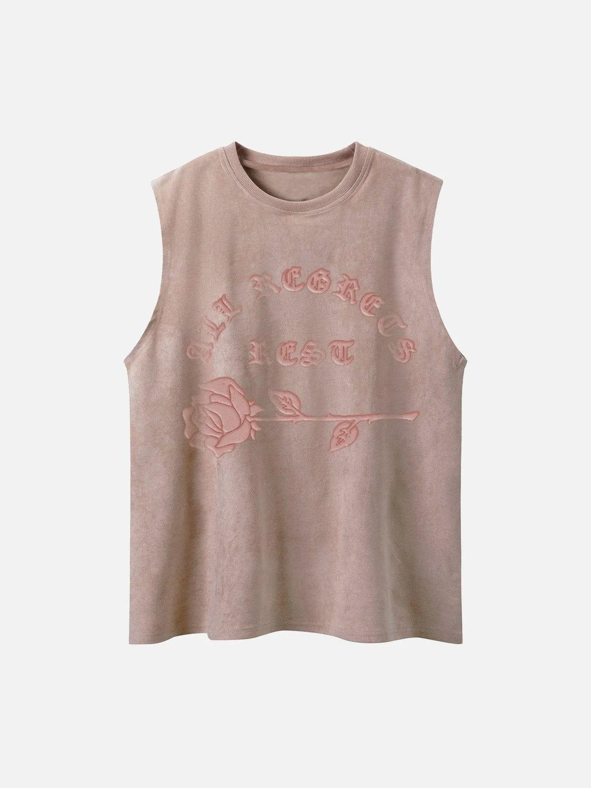 Gothic Alphabet Rose Suede Vest