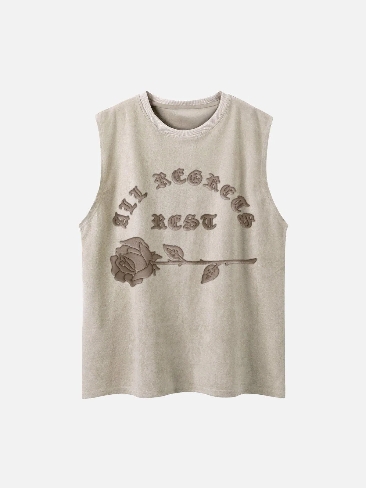 Gothic Alphabet Rose Suede Vest