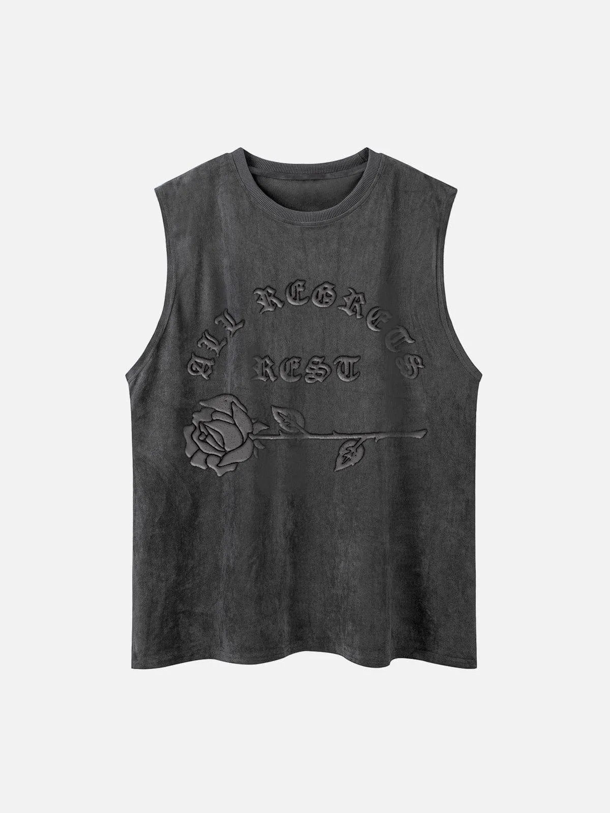 Gothic Alphabet Rose Suede Vest