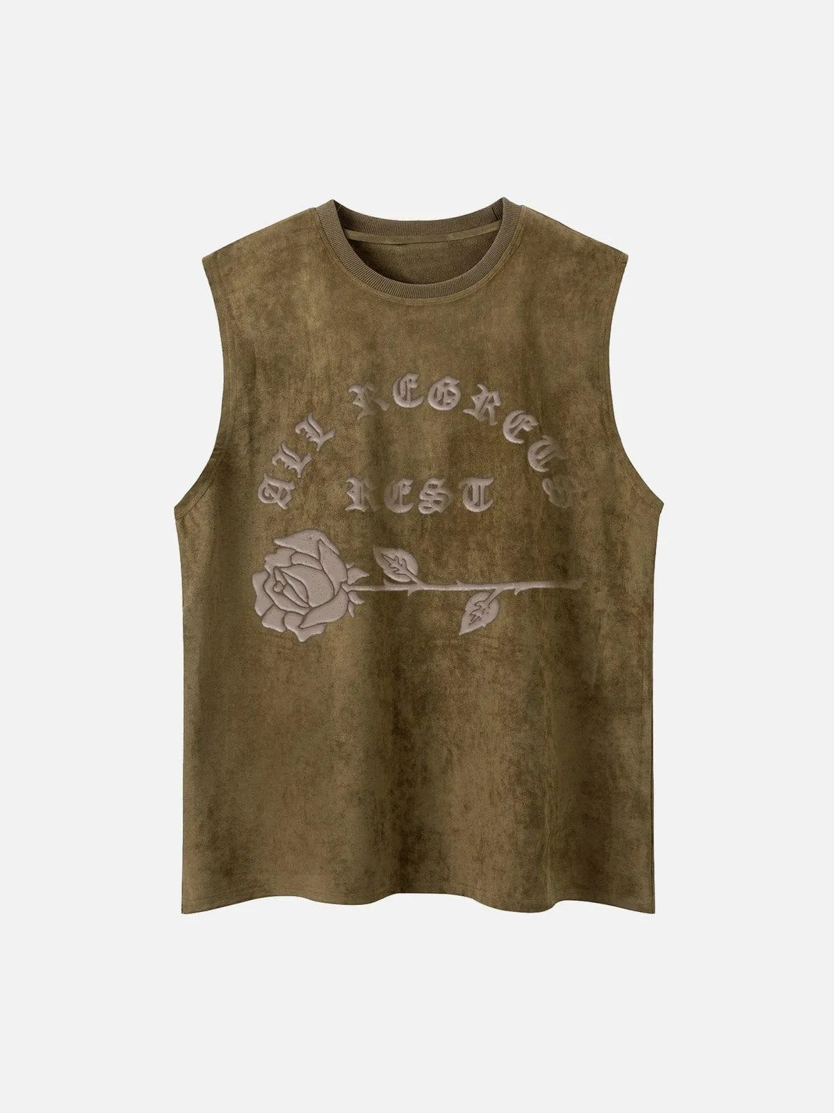 Gothic Alphabet Rose Suede Vest