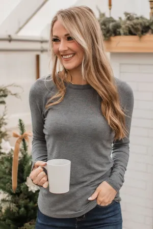Guaranteed Smiles Knit Top- Grey