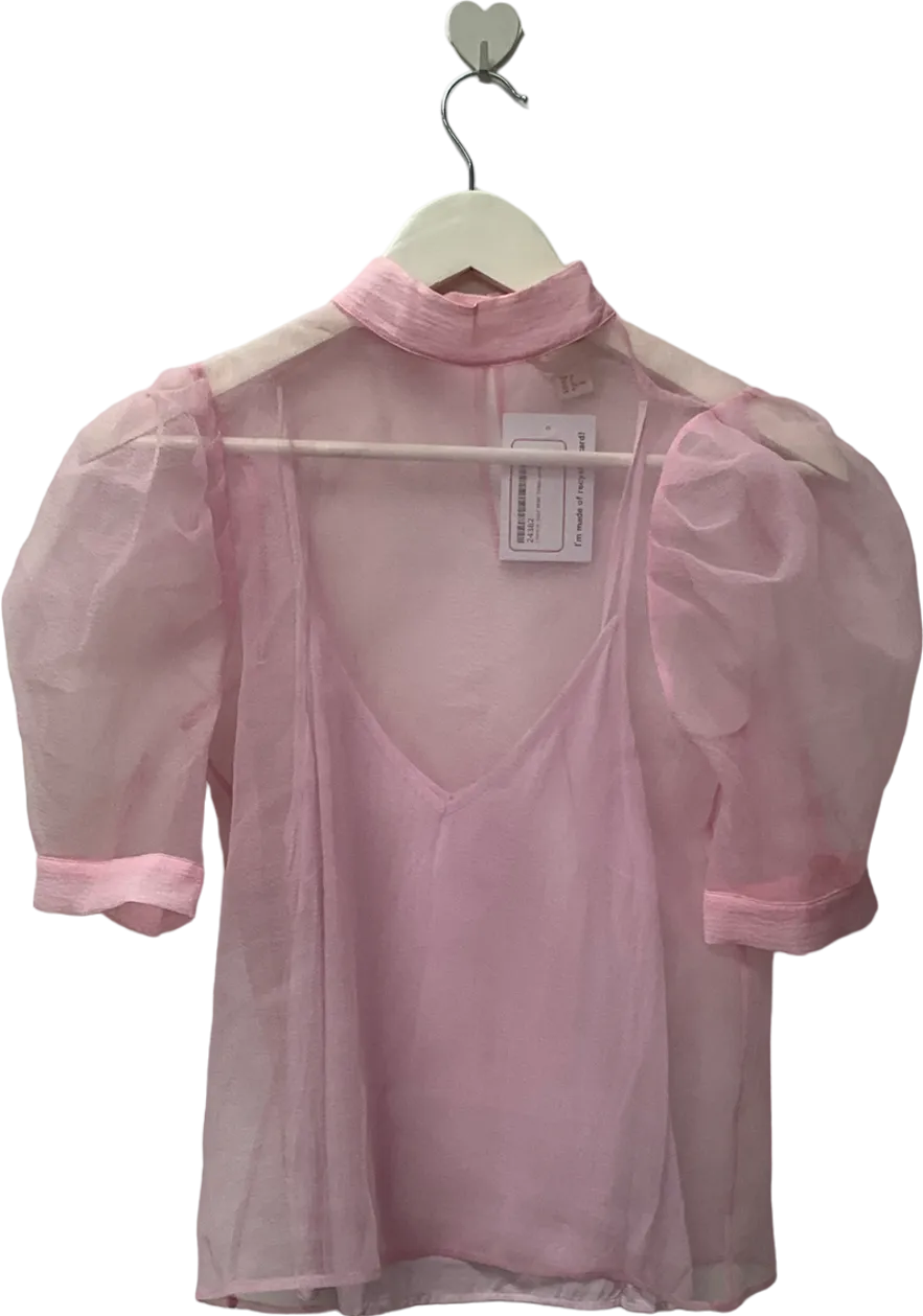 H&M Pink Sheer Top UK 8
