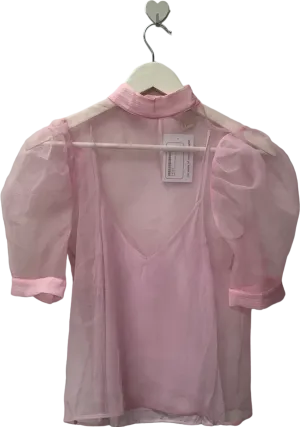 H&M Pink Sheer Top UK 8