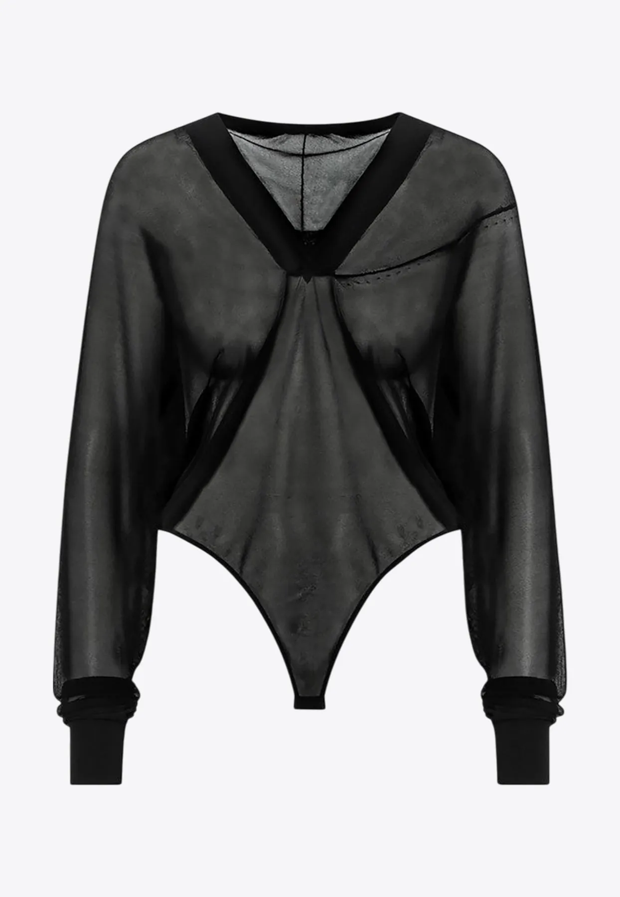 Hooded Sheer Knit Bodysuit