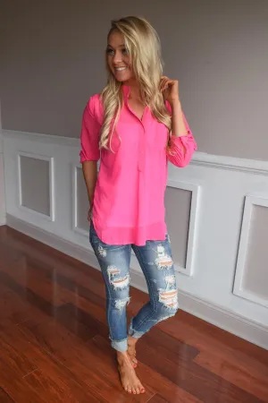 Hot Pink Sheer Top