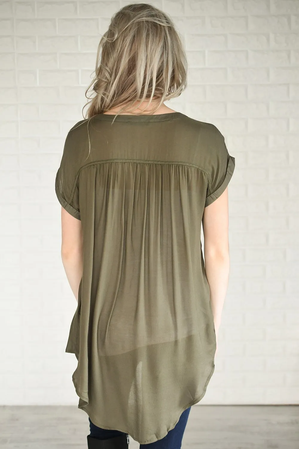 I'll Be Waiting Olive Blouse