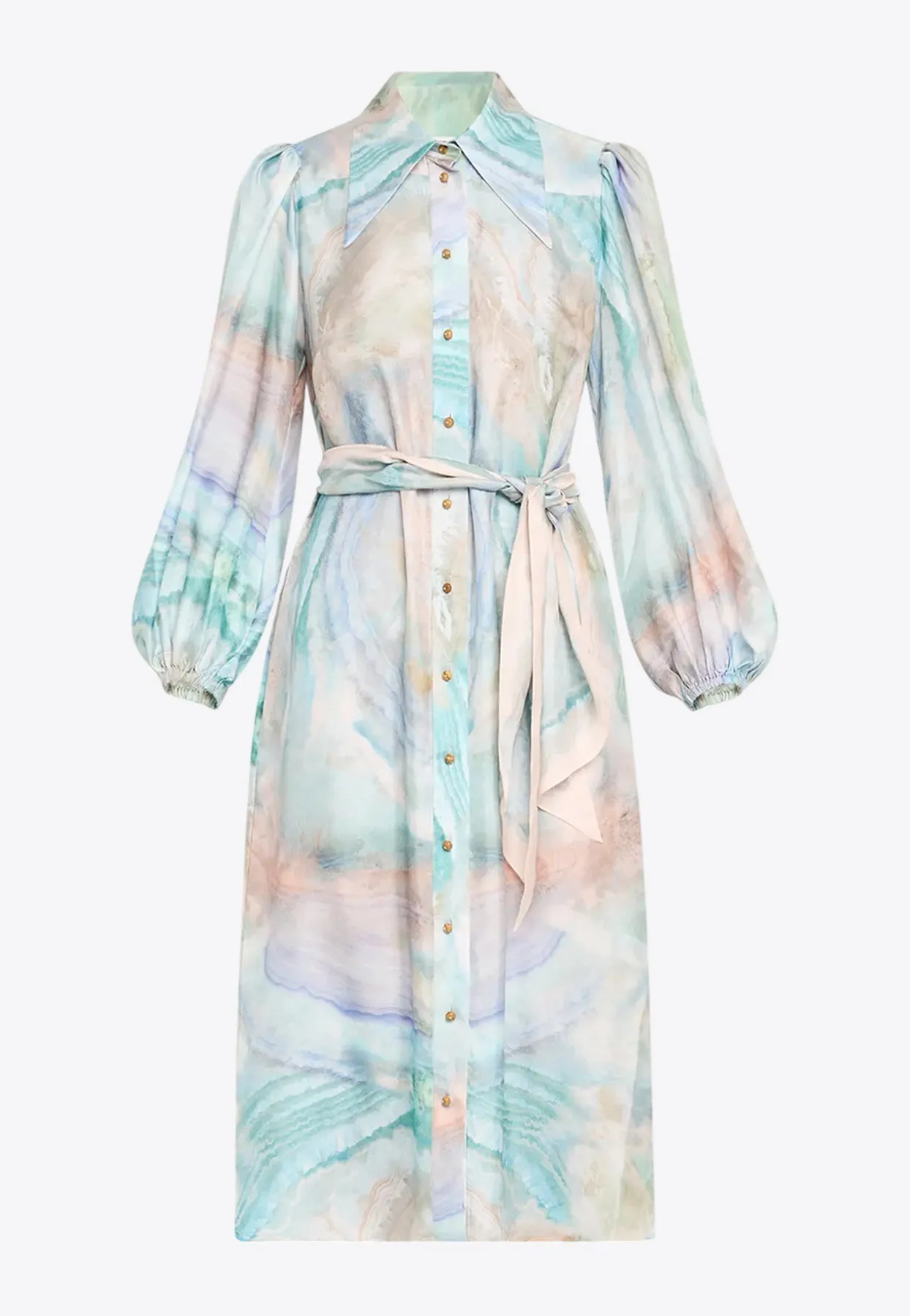 Illuminate Silk Midi Shirt Dress
