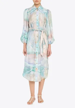 Illuminate Silk Midi Shirt Dress