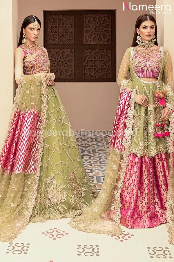 Indian Lehenga Dress In Olive Green Color 2021 #PF225