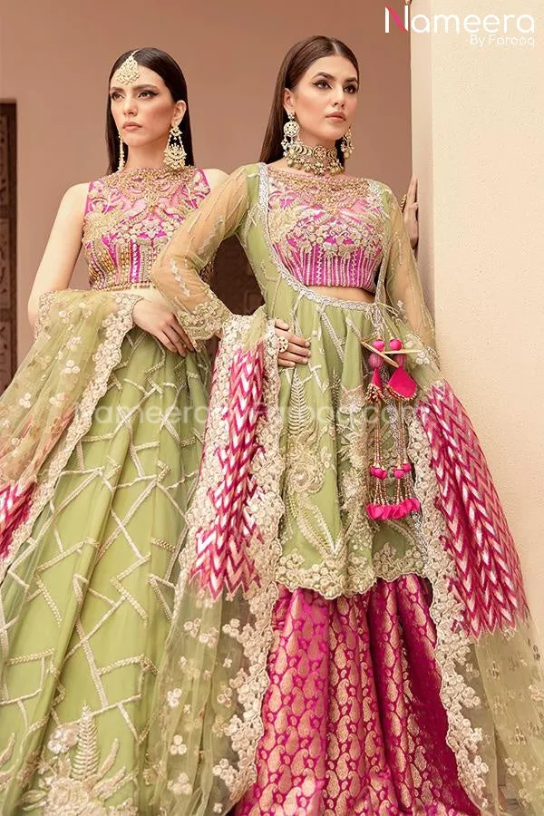 Indian Lehenga Dress In Olive Green Color 2021 #PF225