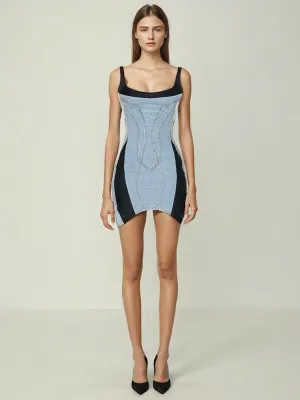 Irregular Hem Suspender Mini Dresses