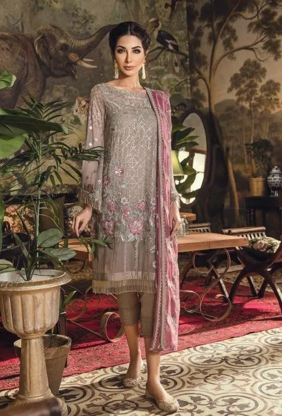 Iznik Designer Dress In Chiffon Fabric Model# C 1730