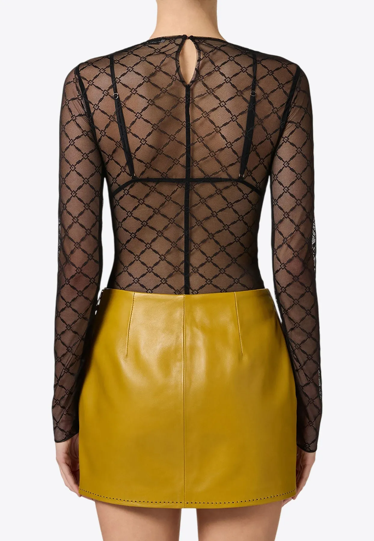 Jacquard Tulle Bodysuit