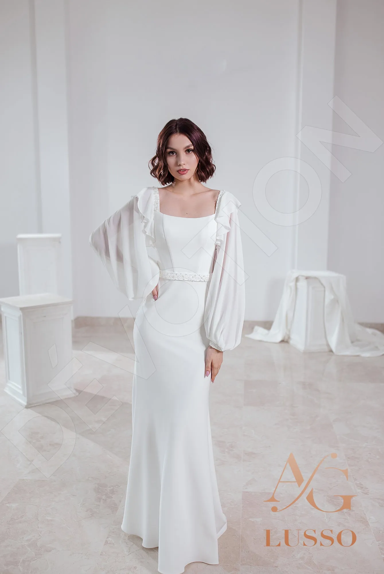 Jacquelina Trumpet/Mermaid Off-shoulder/Drop shoulders LightMilk Wedding dress