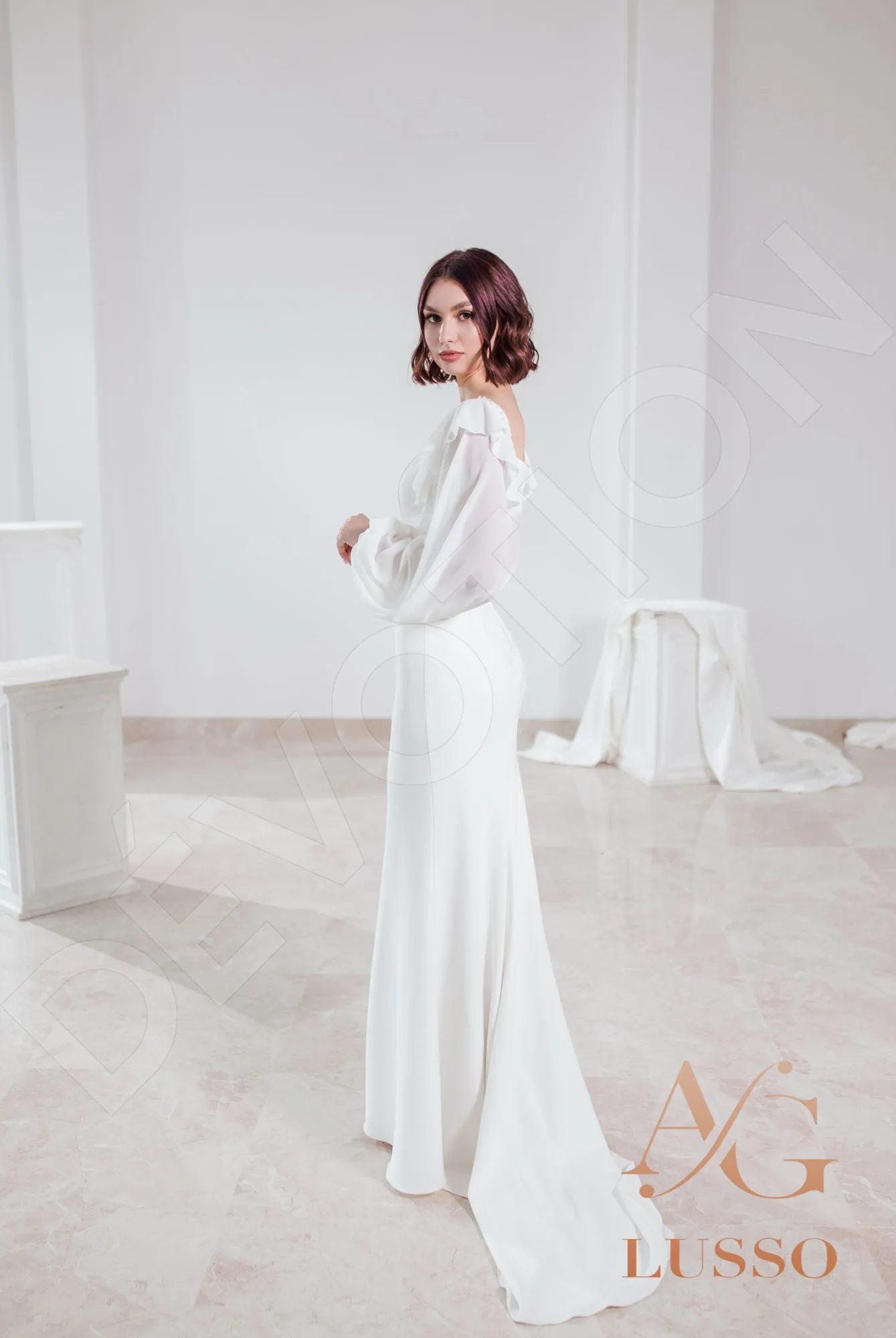 Jacquelina Trumpet/Mermaid Off-shoulder/Drop shoulders LightMilk Wedding dress